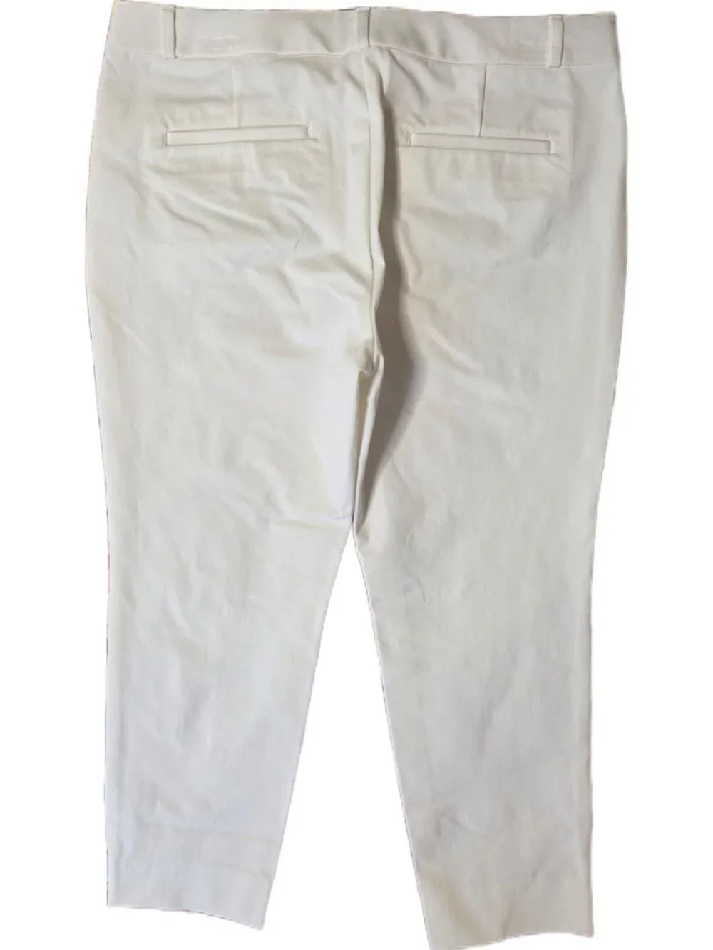 anana Republic Sloan Crop Pants White 14 Mid Rise Thick Cotton Stretch GUC